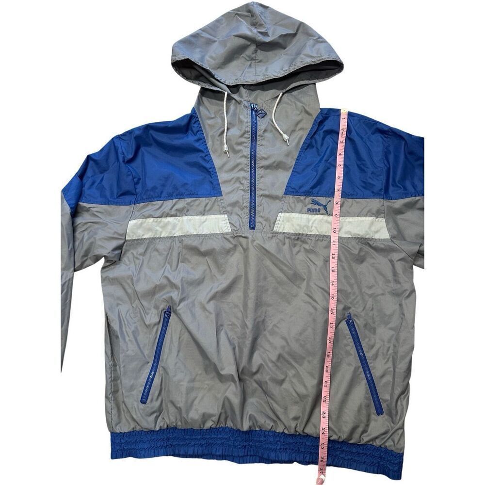 Vintage 80s PUMA Windbreaker Lightweight Pullover Activewear Run Workout Jacket - Picture 4 of 9